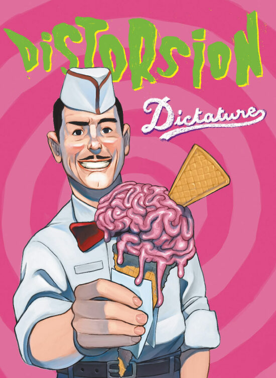 DISTORSION DICTATURE, illustration de couverture par Geoffroy Monde (2018)